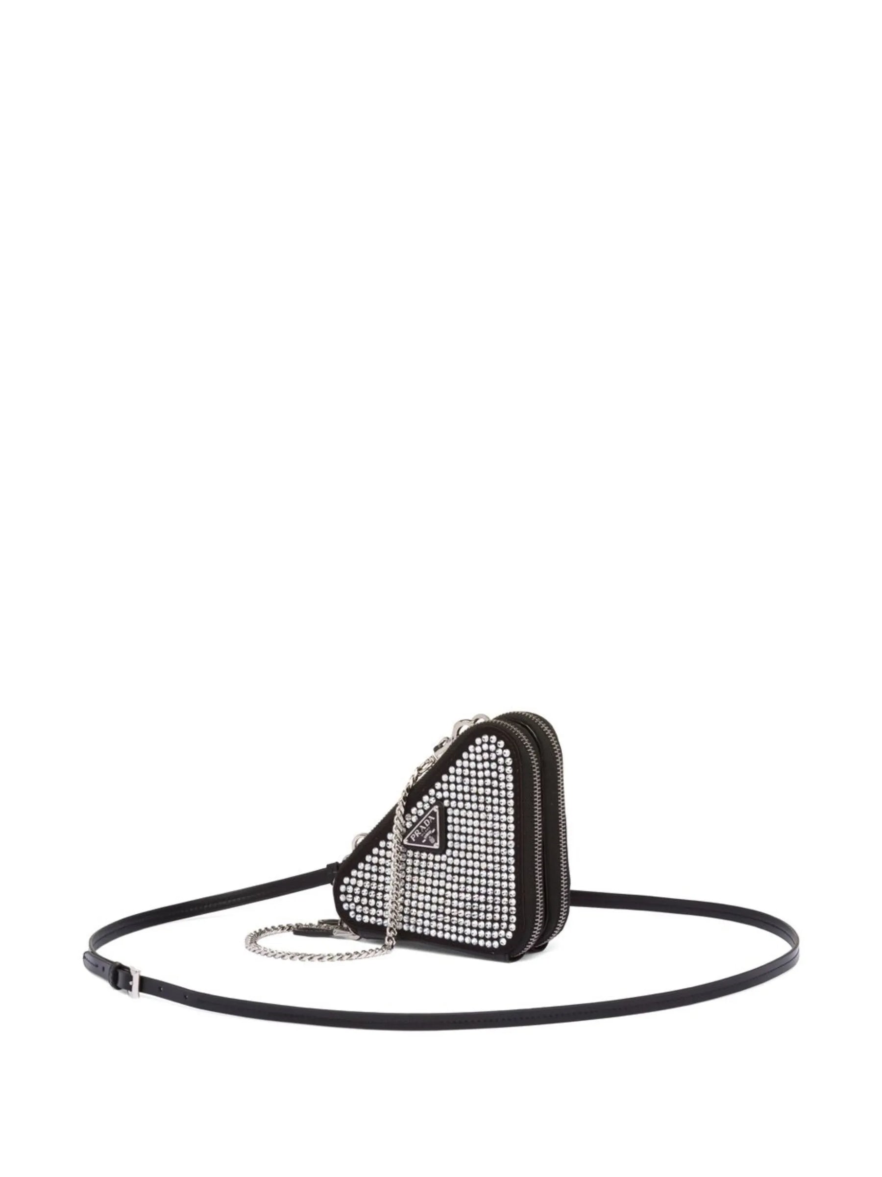 Prada Bolsa transversal Triangle mini com cristais