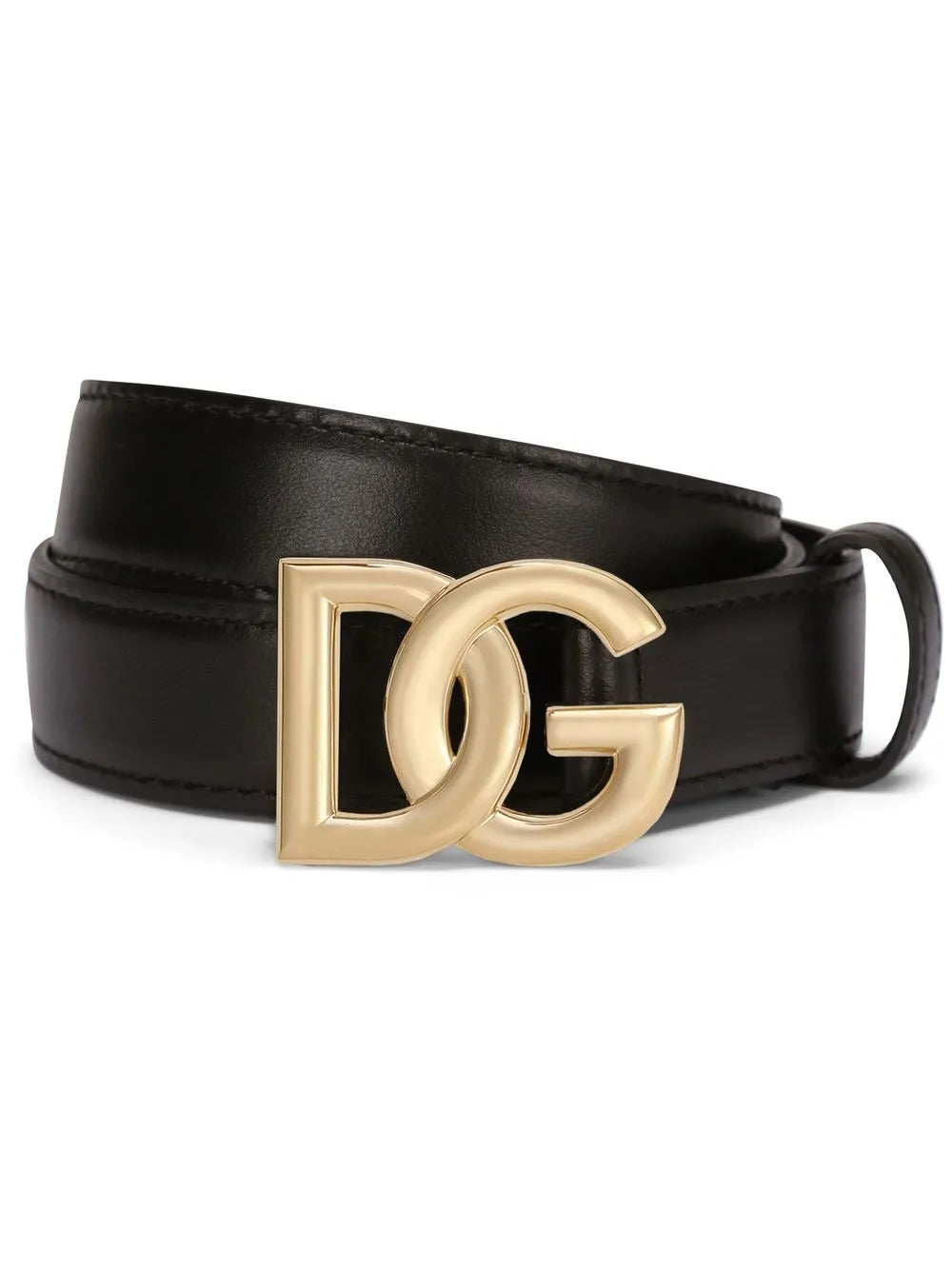 Dolce & Gabbana Cinto de couro com logo DG