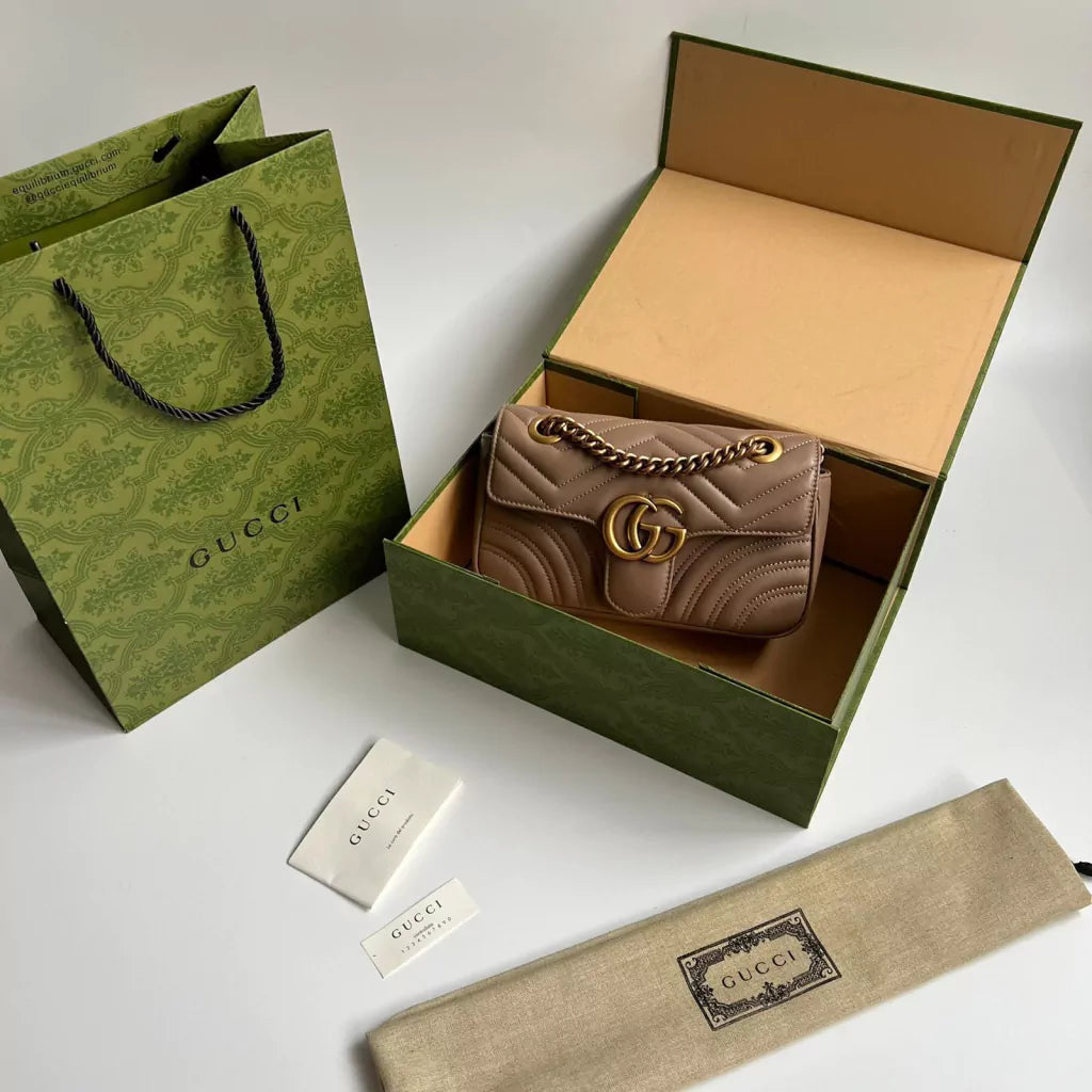 BOLSA GG MARMONT MATELASSÊ 22 NUDE