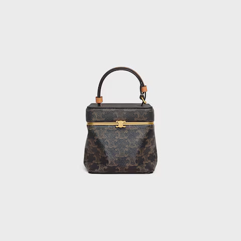 BOLSA TRIOMPHE FRAME PEQUENA EM TRIOMPHE CANVAS E COURO DE BEZERRO NATURAL