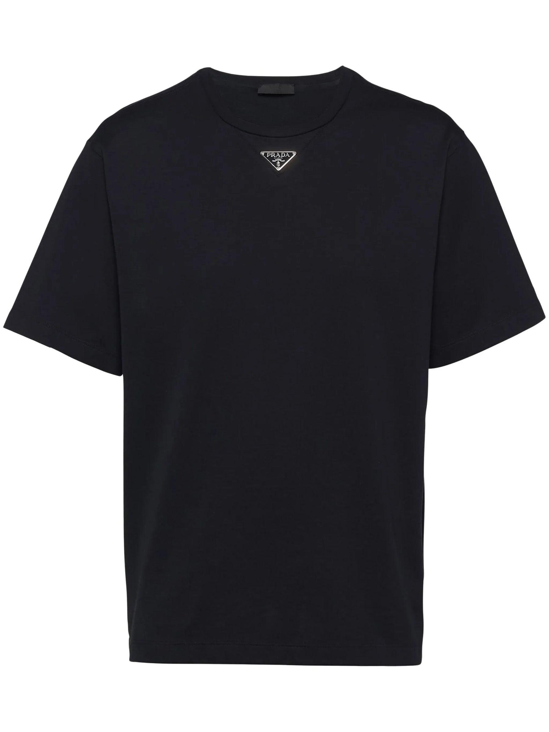 Prada Camiseta de algodão com logo triangular