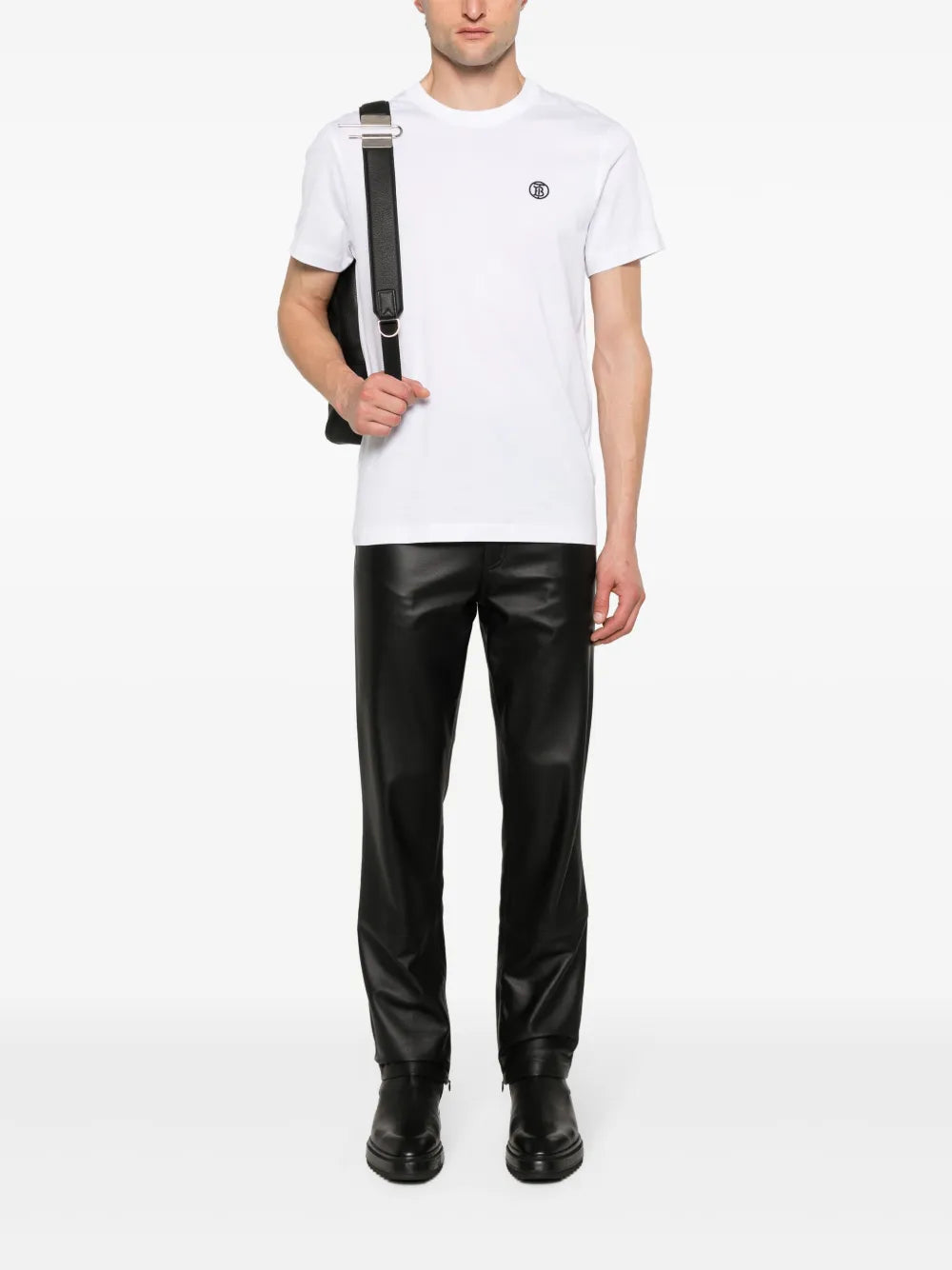 Burberry Camiseta de algodão orgânico com logo bordado