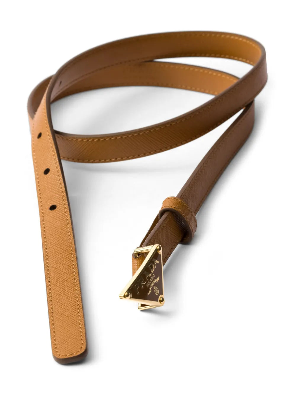 Prada Cinto de couro com logo triangular