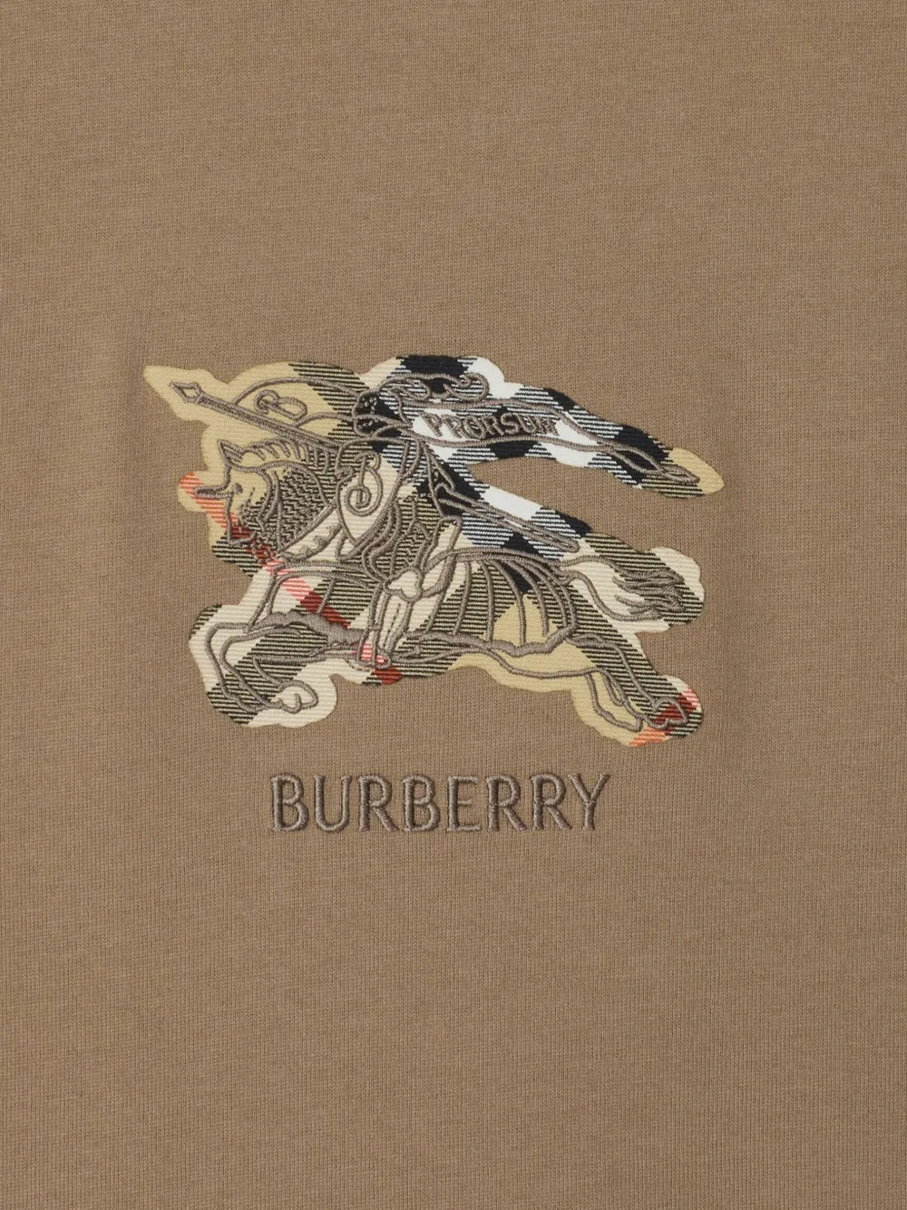 Burberry Camiseta xadrez Equestrian Knight de algodão