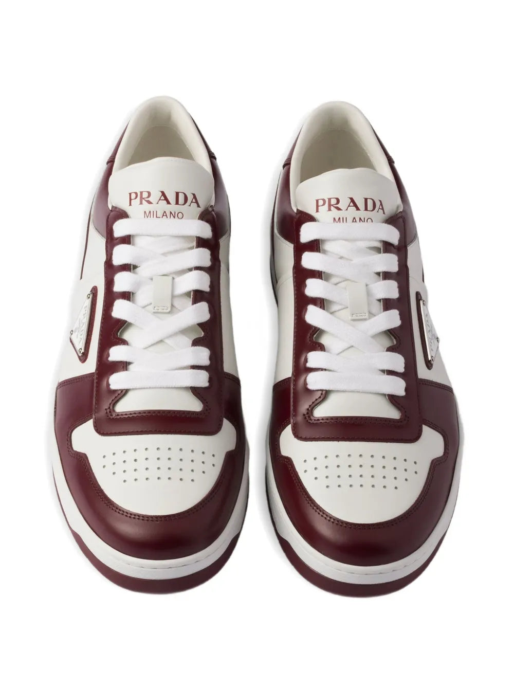 Prada Tênis Downtown de couro com recortes