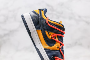 Nike Dunk Low Off White University Gold Mindnight Navy Sneaker