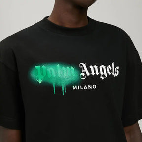 Camiseta Palm Angels Milano Sprayed Black Green