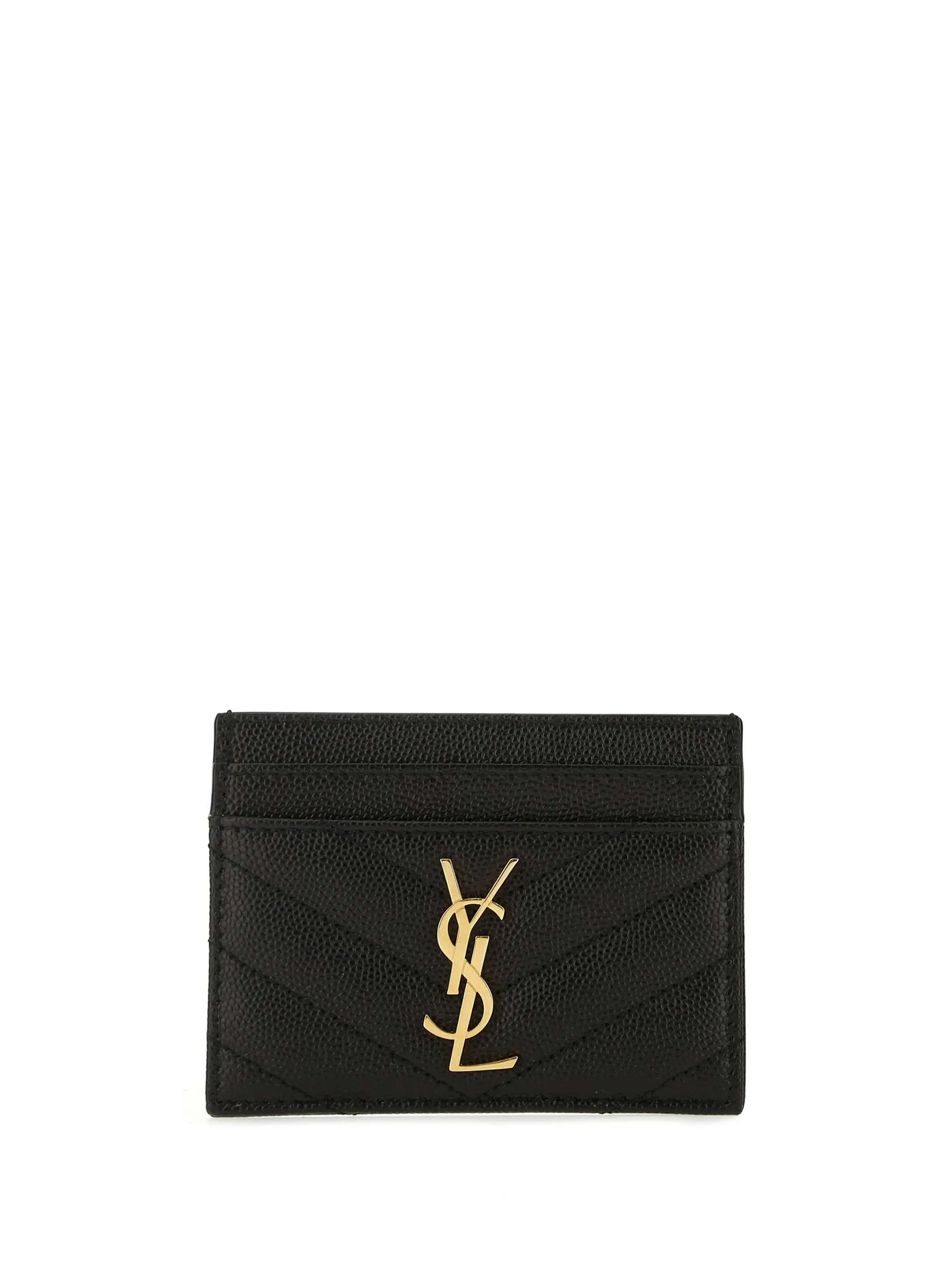 Saint Laurent Porta-cartões matelassê monogramado