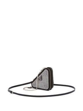 Prada Bolsa transversal Triangle mini com cristais