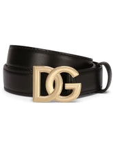 Dolce & Gabbana Cinto de couro com logo DG
