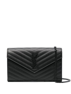 Saint Laurent Carteira Classic Cassandre com corrente
