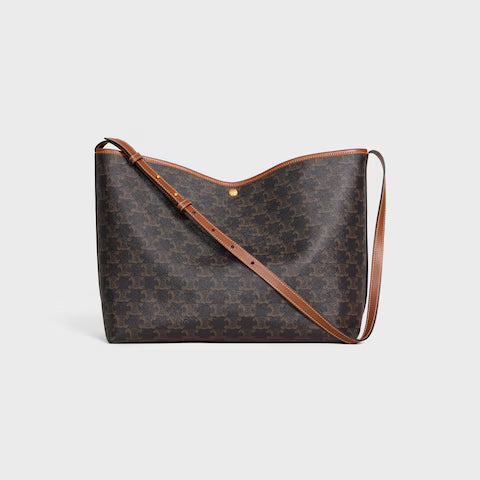 BOLSA SHOPPER MACIA em Triomphe Canvas e couro de bezerro