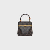 BOLSA TRIOMPHE FRAME PEQUENA EM TRIOMPHE CANVAS E COURO DE BEZERRO NATURAL