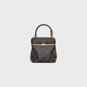 BOLSA TRIOMPHE FRAME PEQUENA EM TRIOMPHE CANVAS E COURO DE BEZERRO NATURAL