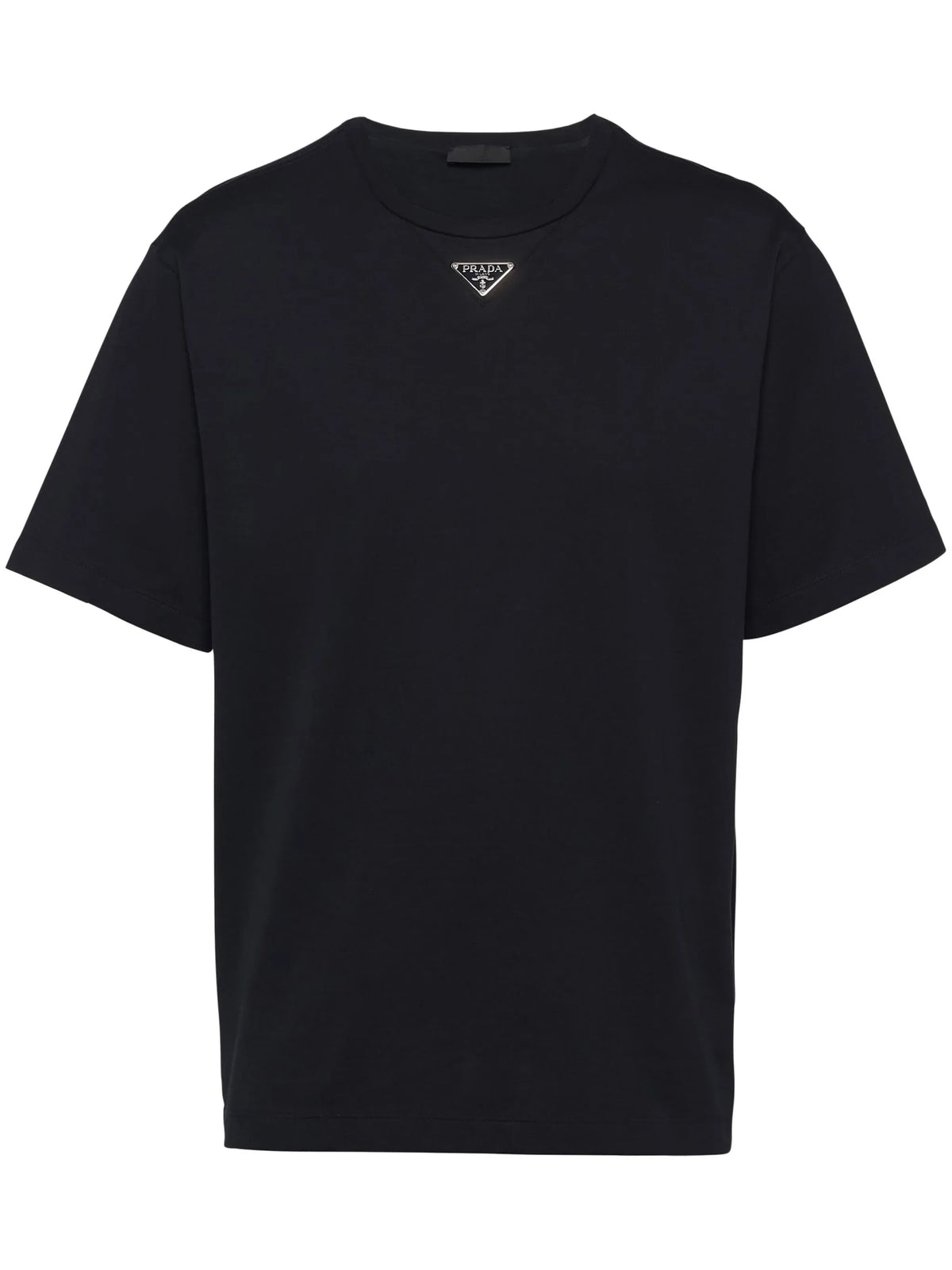 Prada Camiseta de algodão com logo triangular