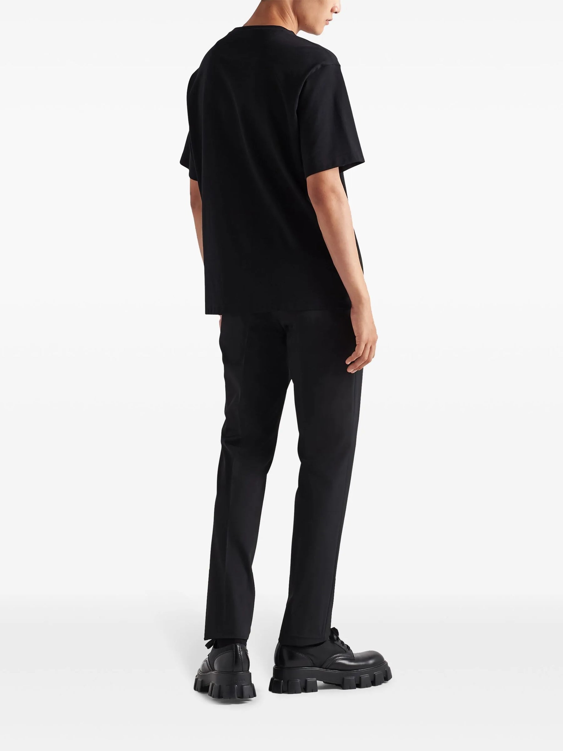 Prada Camiseta de algodão com logo triangular