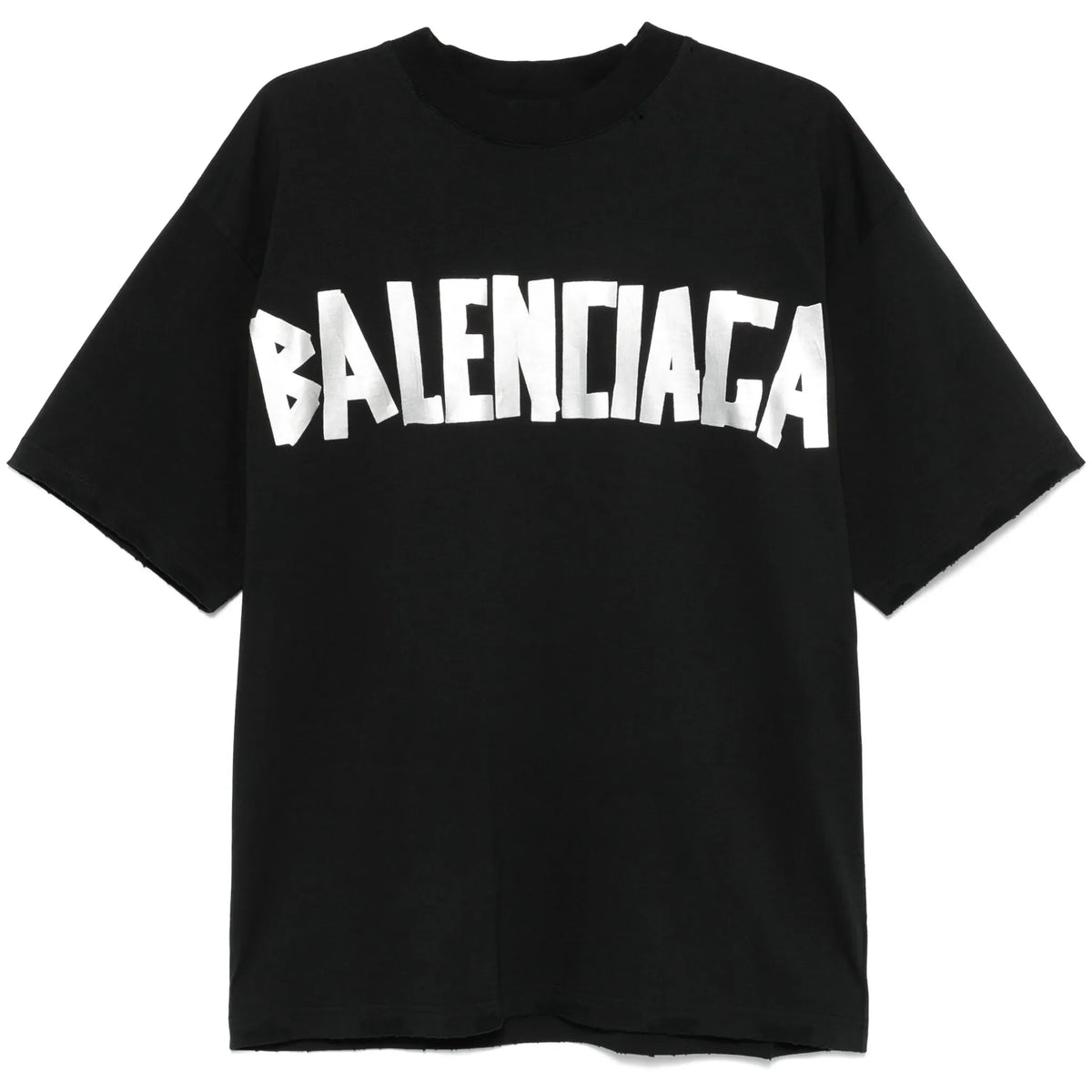 シャツ balenciaga logo shirt black off white Balenciaga Camiseta com faixa de logo
