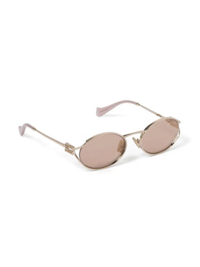 Miu Miu Eyewear Óculos de sol oval com logo