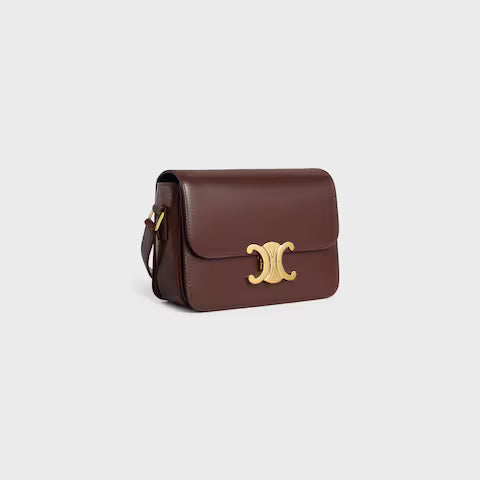 Bolsa TRIOMPHE TEEN em couro de bezerro brilhante