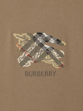Burberry Camiseta xadrez Equestrian Knight de algodão