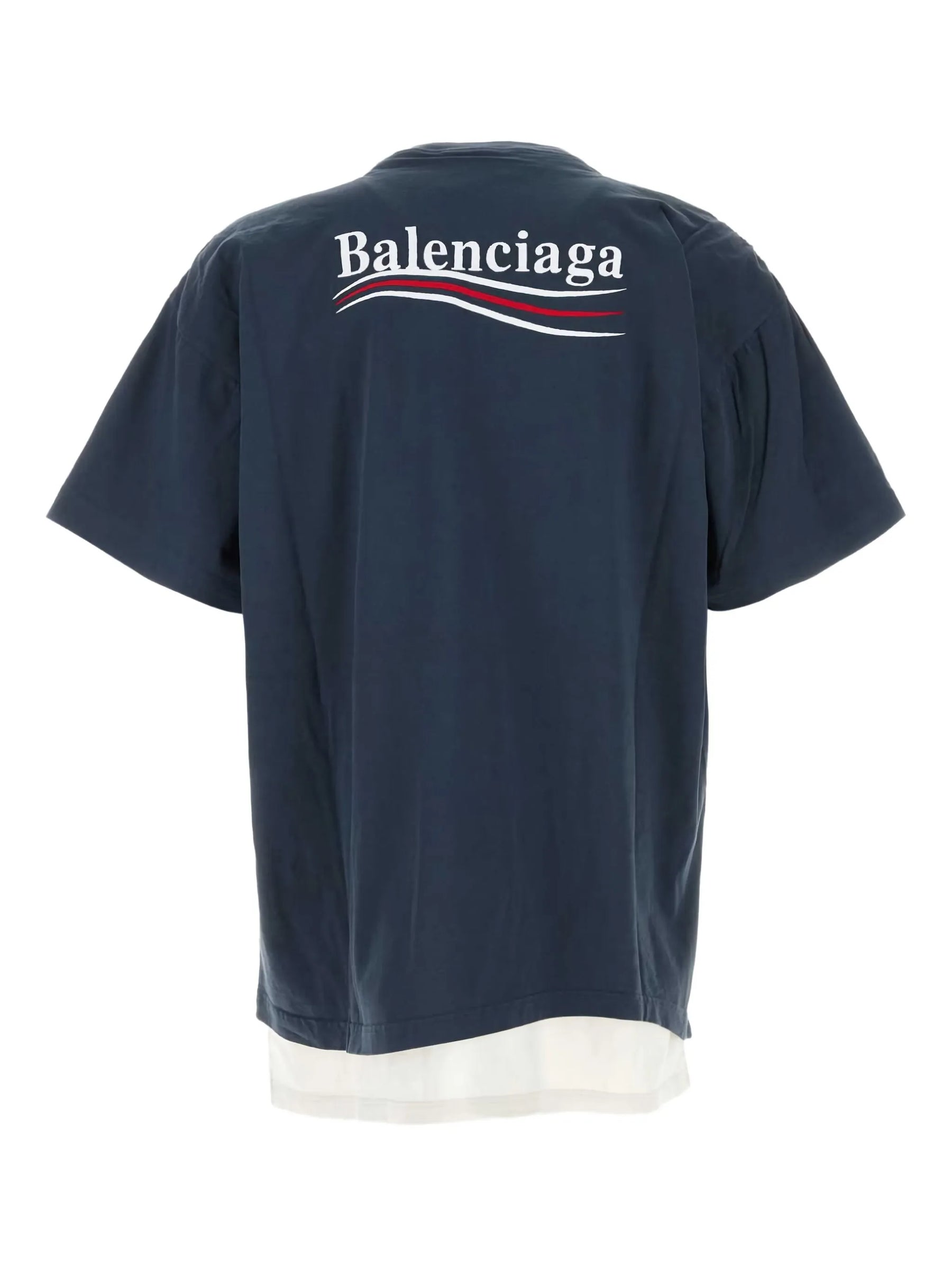 Balenciaga Camiseta com logo e sobreposição
