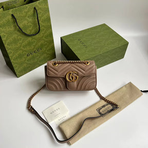 BOLSA GG MARMONT MATELASSÊ 22 NUDE