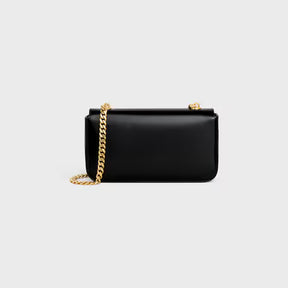 Bolsa de ombro com corrente CLAUDE em couro de bezerro brilhante