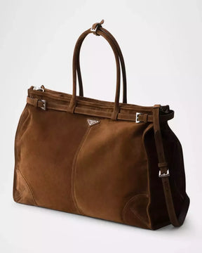 Bolsa Men's Suede Tote Bag Prada