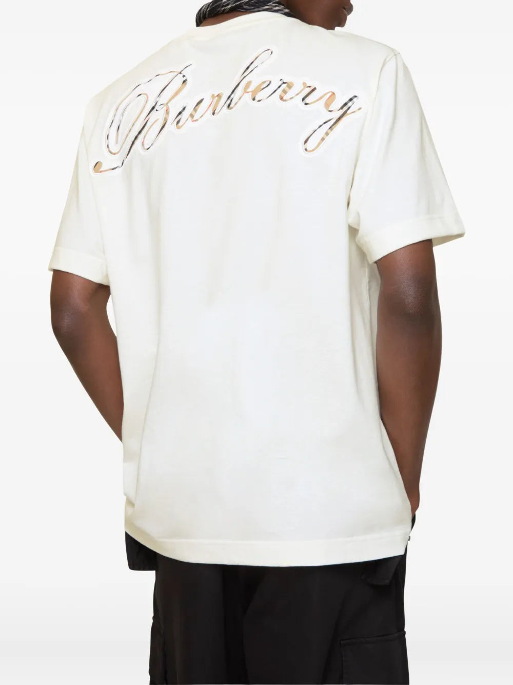 Burberry Camiseta com logo xadrez