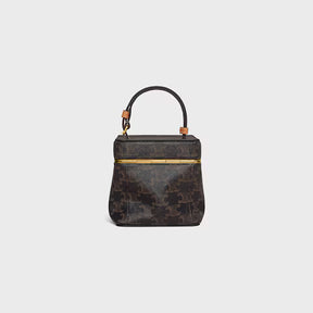 BOLSA TRIOMPHE FRAME PEQUENA EM TRIOMPHE CANVAS E COURO DE BEZERRO NATURAL
