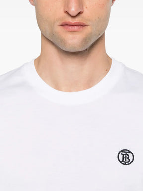 Burberry Camiseta de algodão orgânico com logo bordado