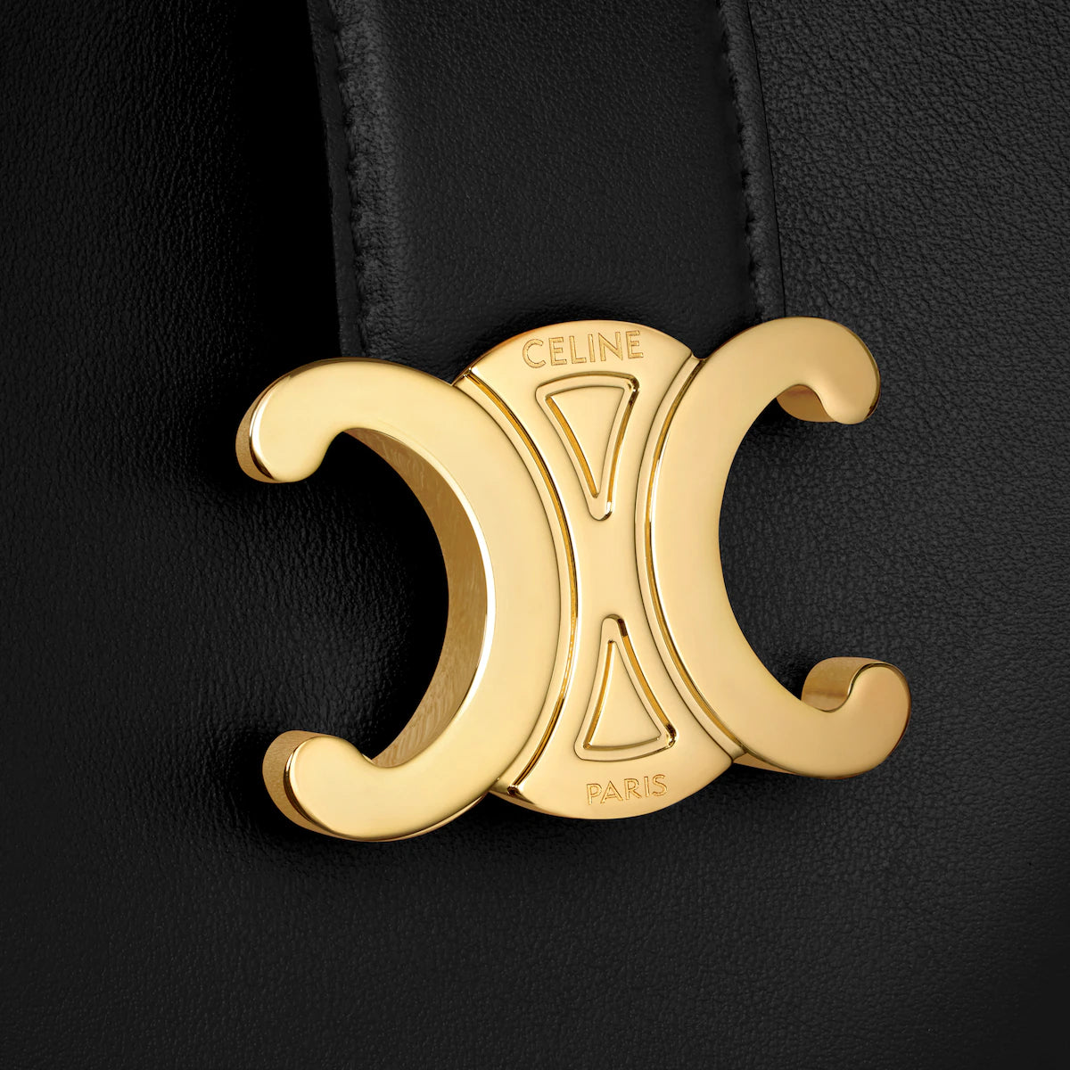 Bolsa de ombro com corrente CLAUDE em couro de bezerro brilhante
