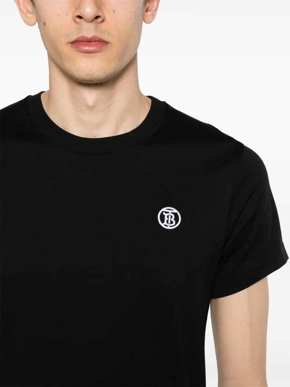 Burberry Camiseta de algodão com logo bordado