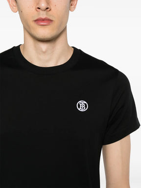 Burberry Camiseta de algodão com logo bordado