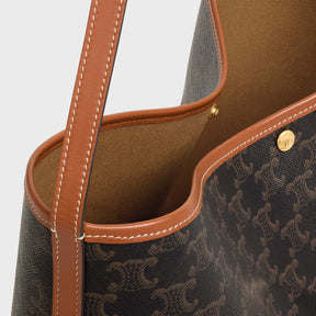 BOLSA SHOPPER MACIA em Triomphe Canvas e couro de bezerro